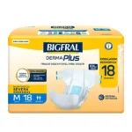 Fralda Bigfral Derma Plus M com 18 unidades